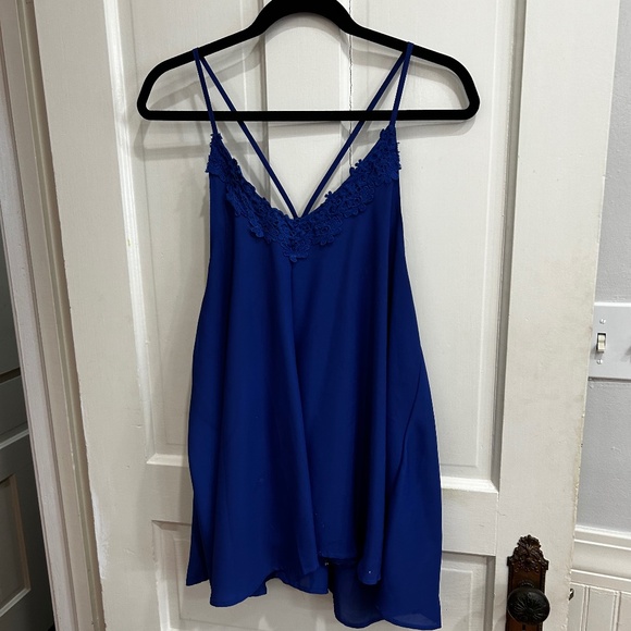 Blue Blouse for Women with Crochet Design - Picture 1 of 2